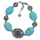 7"+1" Glass and Howlite Bracelet
