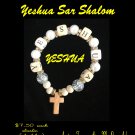 Yeshua Sar Shalom Bracelets -(YESHUA/ Pearl and White)