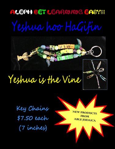 Inspirational Key Chains - Yeshua Hoo HaGifin (Yeshua is the Vine)