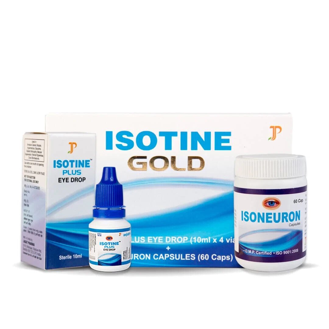 Isotine GOLD Eye Drops Caps Blindness Cataract Myopia Retinopathy