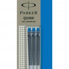 Parker Quink Ink Cartridges for Parker Fountain Pens 3 Cartridges Pack Blue Ink