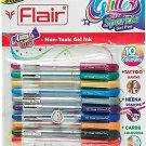 2x FLAIR Glitter xtra Sparkle Gel Pen (Pack of 10, Multicolor)