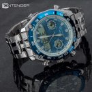 EVERYDAY CASUAL WATCH - DIGITAL, WATER-RESISTANT, METAL ALLOY CASE, STAINLESS STEEL BAND