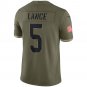 Trey Lance San Francisco 49ers 2022 Salute To Service Limited Jersey - Olive
