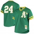 Men's Oakland Athletics Rickey Henderson 1991 Mitchell & Ness Green Cooperstown 1987 Mesh Batting Pr