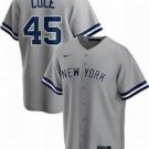 Mens New York Yankees Gerrit Cole Cool Base Replica Jersey Grey