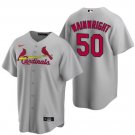 Mens St. Louis Cardinals Adam Wainwright Cool Base Replica Jersey Grey