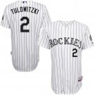 Men's Colorado Rockies Troy Tulowitzki Replica Home Jersey - White