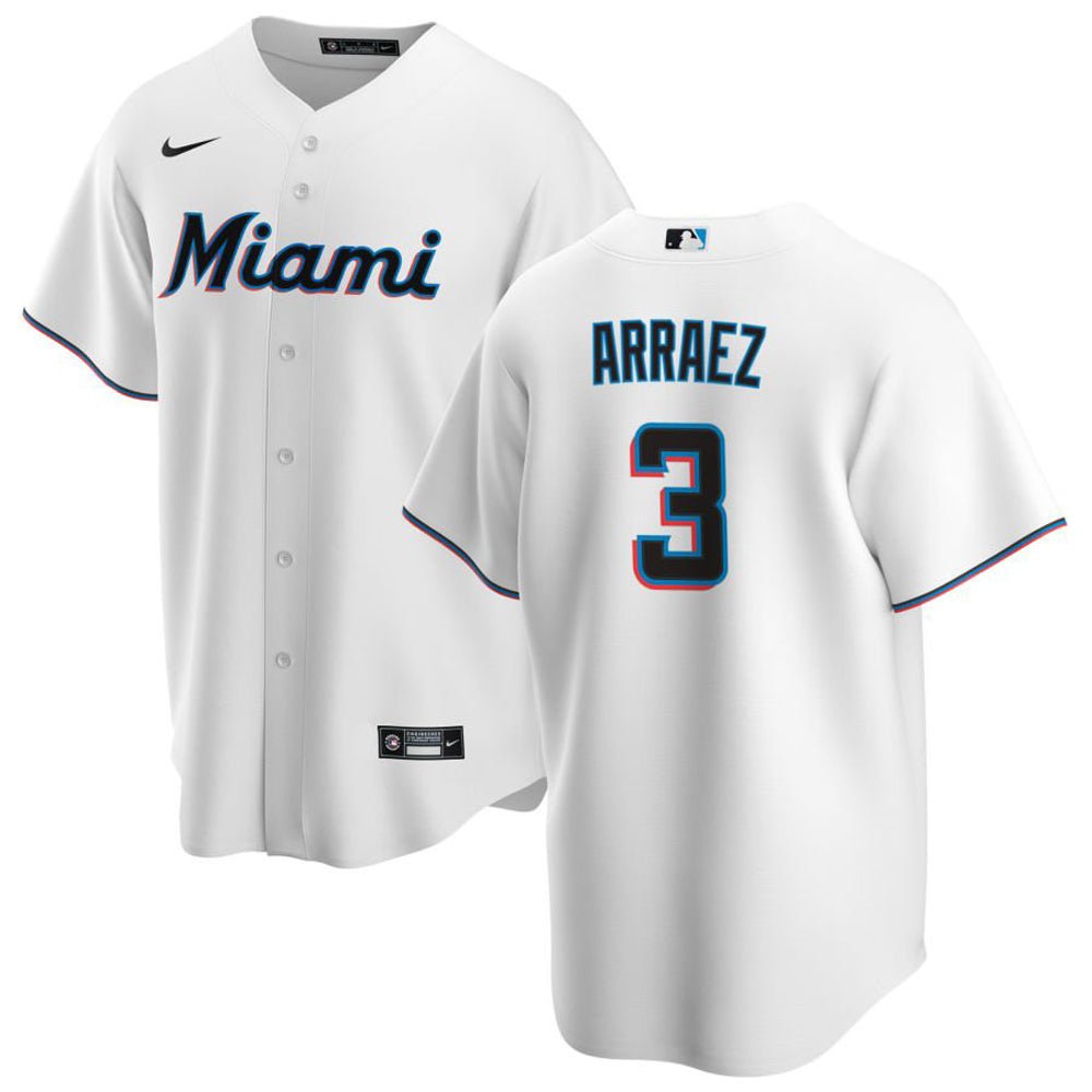 Men's Miami Marlins Luis Arraez Cool Base Replica Home Jersey - White