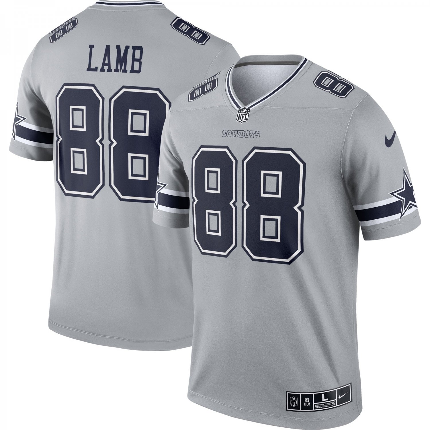 Men's CeeDee Lamb Gray Dallas Cowboys Inverted Legend Jersey