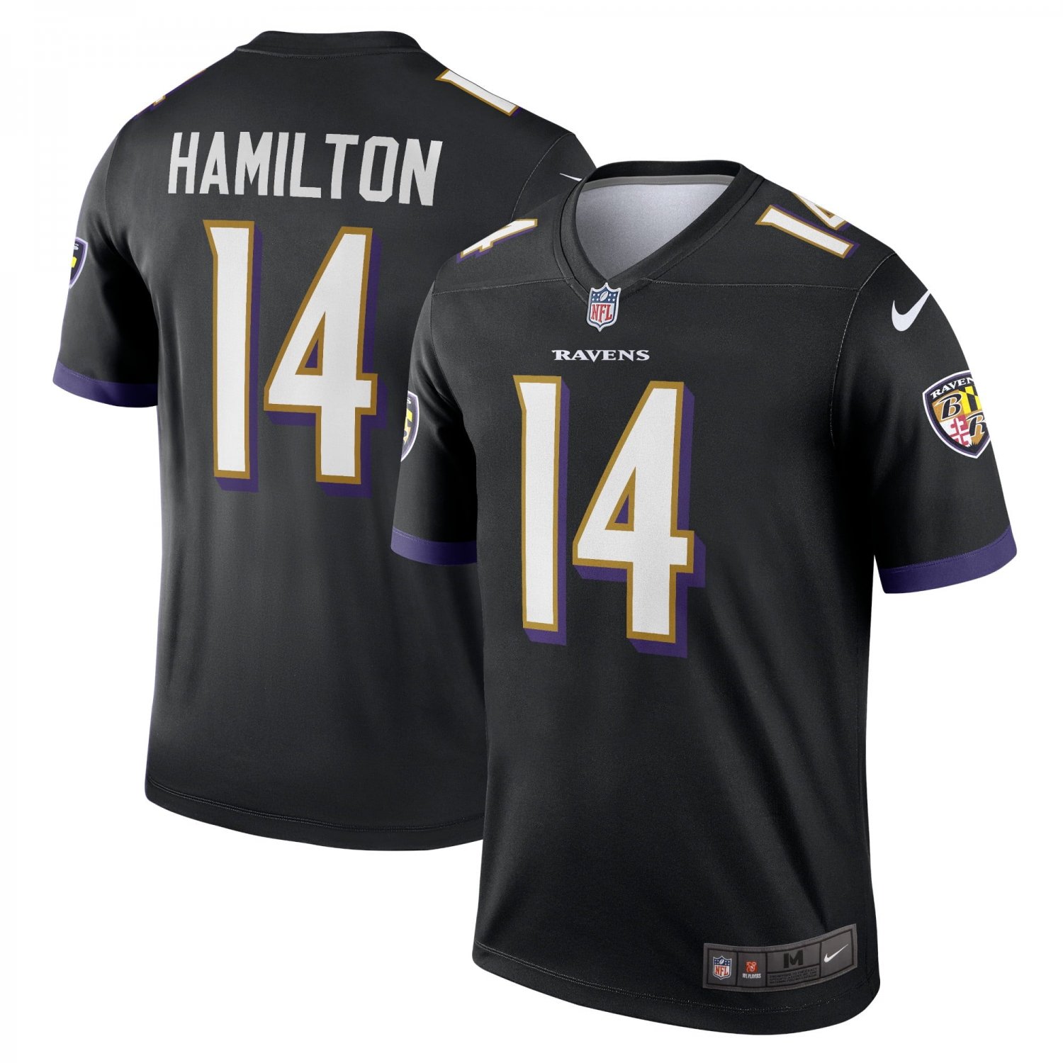 Men's Kyle Hamilton Black Baltimore Ravens Legend Jersey