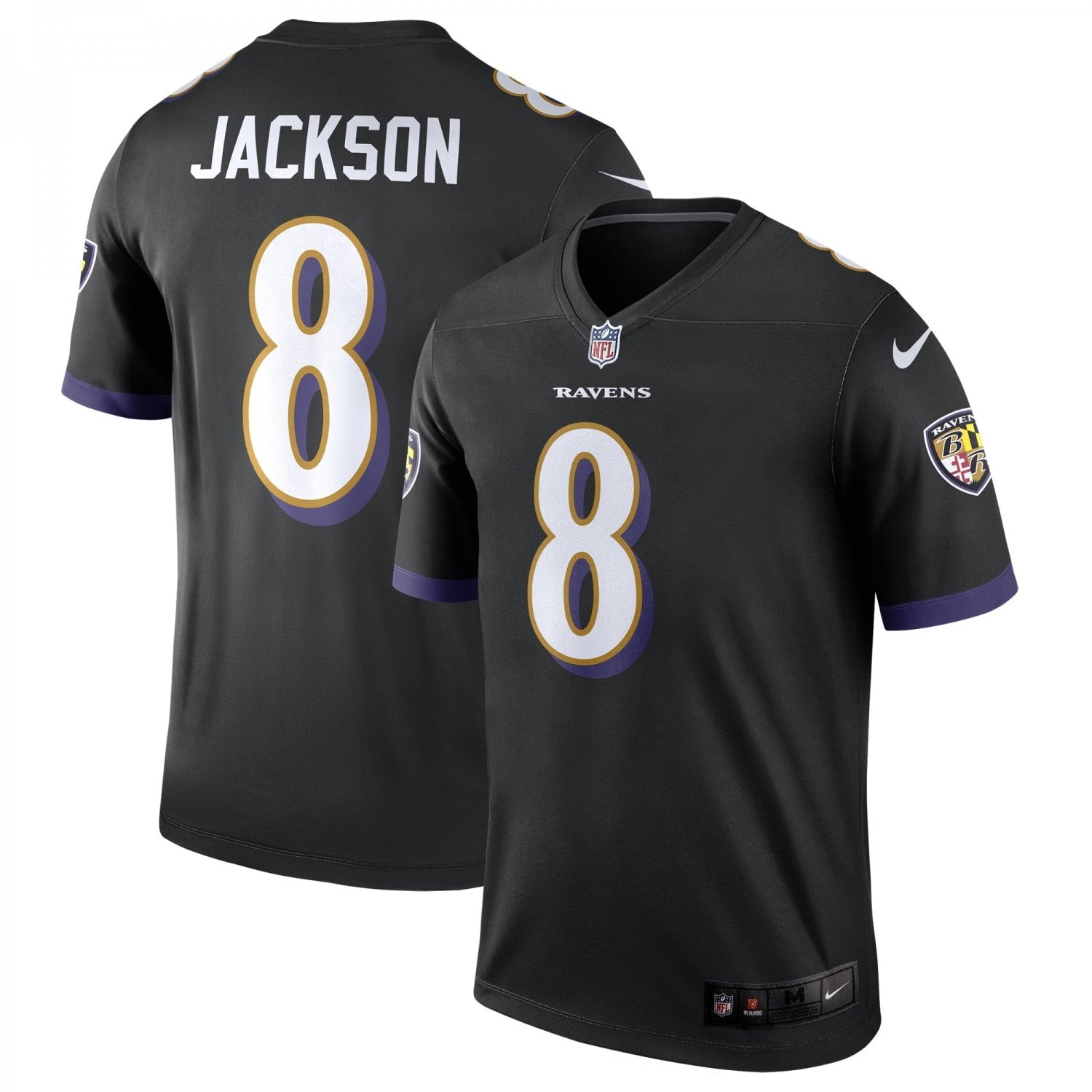 Men's Lamar Jackson Black Baltimore Ravens Legend Jersey