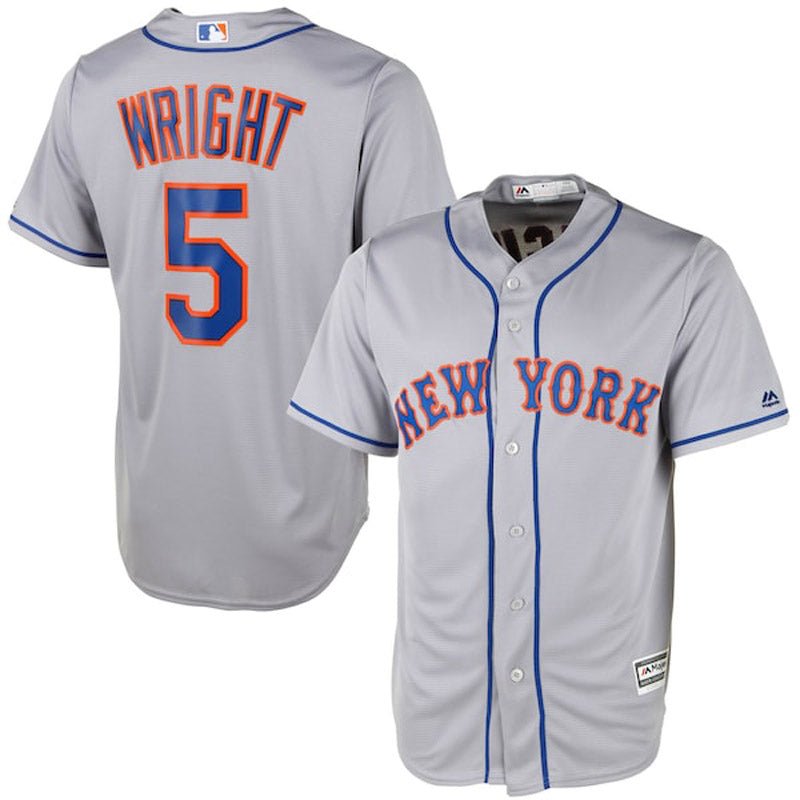 Men's New York Mets David Wright Replica Road Jersey - Gray