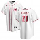 Men's Cincinnati Reds Hunter Greene Cool Base Replica Home Jersey - White