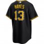 Men's Pittsburgh Pirates Ke'Bryan Hayes Cool Base Replica Alternate Jersey - Black