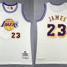 Men Mitchell & Ness Lakers  LeBron James Cream White #23 Basketball Jersey