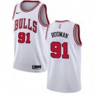 Men & Youth  Dennis Rodman Chicago Bulls White #91 Jersey