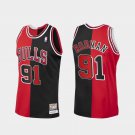 Men & Youth  Dennis Rodman Chicago Bulls Red Black Split #91 Jersey