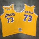 Men & Youth  Dennis Rodman Los Angles Lakers Yellow #73 Jersey