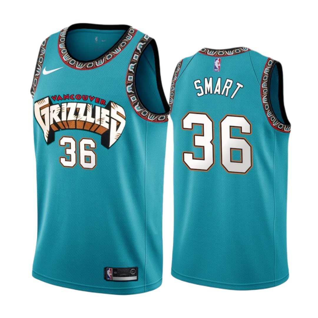 Men & Youth Marcus Smart Memphis Grizzlies Hardwood Classics Edition Teal #36 Jersey