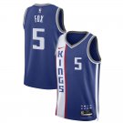 Men & Youth  De’Aaron Fox Sacramento Kings 2023-24 City Edition Blue #5 Jersey