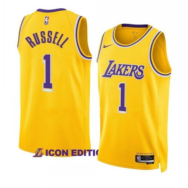 Men & Youth D'Angelo Russell Los Angeles Lakers Icon Edition Yellow #1 Jersey