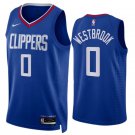 Men & Youth Russell Westbrook LA Clippers Icon Edition #0 Blue Jersey
