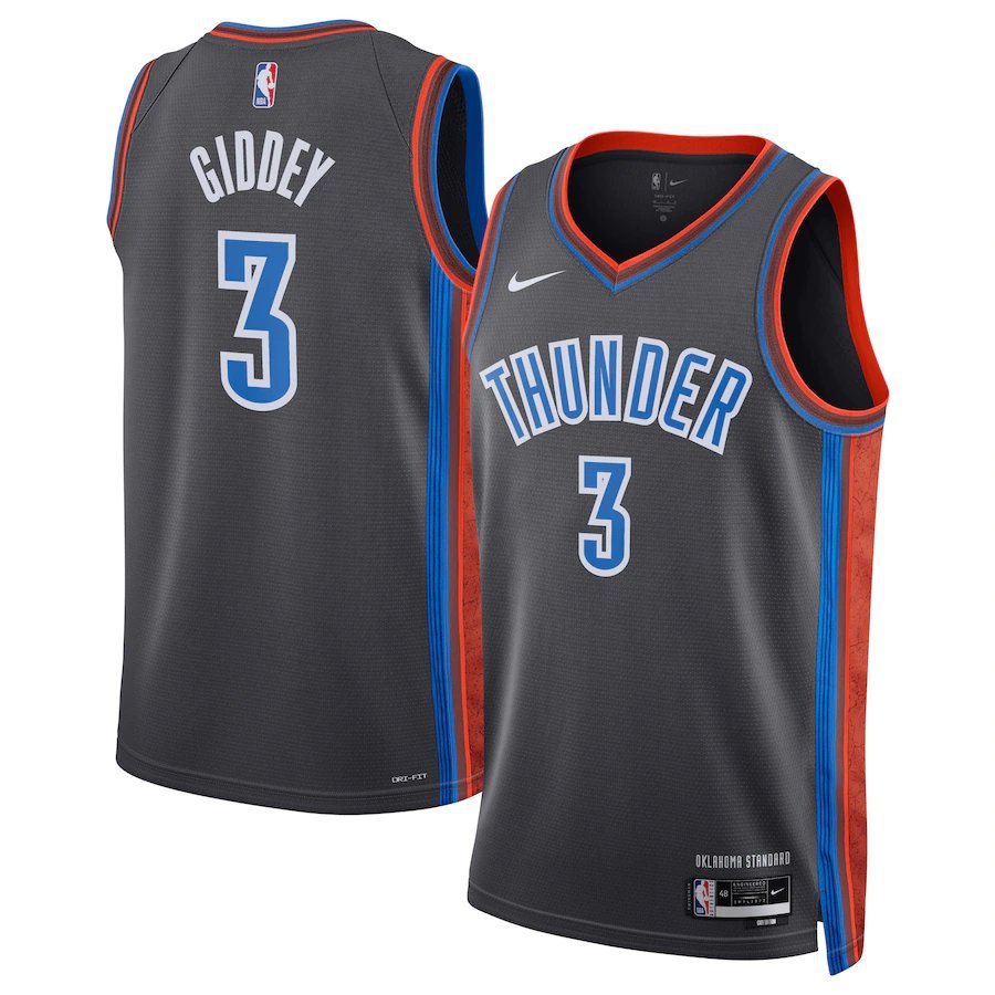 Men & Youth Josh Giddey Oklahoma City Thunder 2022-23 #3 City Edition Black Jersey