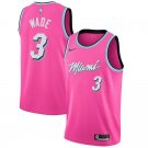 Men & Youth Dwyane Wade Miami Earned Edition #3 Pink Jersey