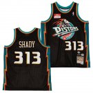 Men's Slim Shady Eminem X Detroit Throwback Mitchell & Ness #313 Black Jersey
