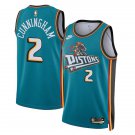 Men & Youth Detroit Piston Cade Cunningham #2 2022-23 Classic Edition Teal Green Jersey