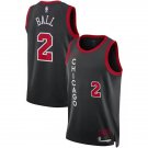 Men & Youth Chicago Bulls  Lonzo Ball 2023-24 City Edition Black Jersey