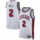 Men & Youth Chicago Bulls Lonzo Ball 2022-23 City Edition #2 White Jersey