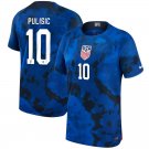Men & Youth 2022-23 Qatar World Cup United States Christian Pulisic Away #10 Blue Jersey