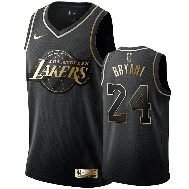 Men & Youth Kobe Bryant LA Black Golden Edition #24 Jersey