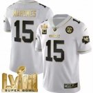 Men's Kansas City Chiefs Patrick Mahomes White With Gold Untouchable Football Stitched #15 Jersey