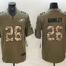 Men's Philadelphia Eagles Saquon Barkley Olive #26 Untouchable Football Stitched Jersey