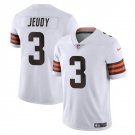 Men's Cleveland Browns Jerry Jeudy White #3 Untouchable Football Stitched Jersey