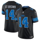 Men's Detroit Lions Amon-Ra St. Brown #14 Black Untouchable Football Stitched Jersey