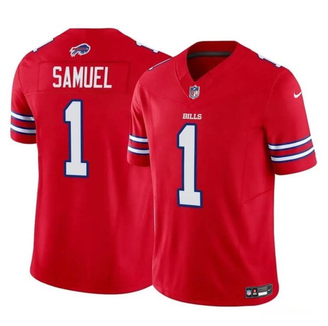 Men's Buffalo Bills Curtis Samuel Red #1 Untouchable Football Stitched Jersey