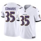 Men's Baltimore Ravens Gus Edwards #35 White 2023 F.U.S.E. Vapor Limited Football Stitched Jersey