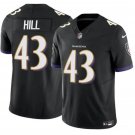 Men's Baltimore Ravens Justice Hill #43 Black 2023 F.U.S.E. Vapor Limited Football Stitched Jersey