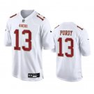 Men's San Francisco 49ers Brock Purdy #13 White Fashion Limited Football Stitched Game Jersey