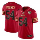 Men's San Francisco 49ers Fred Warner #54 Red Gold With 75th Anniversary Football Stitched Jersey