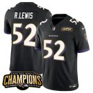 Men's Baltimore Ravens Ray Lewis #52 Black 2023 Champions Vapor Limited Football Stitched Jersey