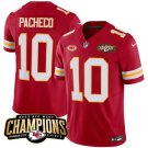 Men’s Kansas City Chiefs Isiah Pacheco #10 Red 2023 Champions Football Stitched Jersey