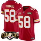 Men’s Kansas City Chiefs Derrick Thomas #58 Red 2023 Champions Football Stitched Jersey