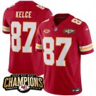 Men’s Kansas City Chiefs Travis Kelce #87 Red 2023 Champions Limited Football Stitched Jersey