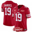 Men's San Francisco 49ers Deebo Samuel #19 Red 2023 Champions Patch Football Stitched Jersey