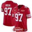 Men's San Francisco 49ers Nick Bosa Red #97 2023 Champions Patch Football Stitched Jersey